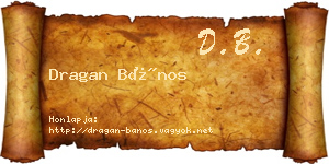 Dragan Bános névjegykártya